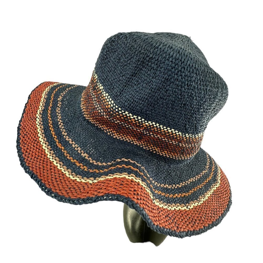 NWOT Hat Attack Multi-Stripe Pattern Bucket Hat Beachy Vacation 100% Paper - Picture 3 of 8